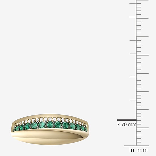 Lab Created Gemstone Sterling Silver Band