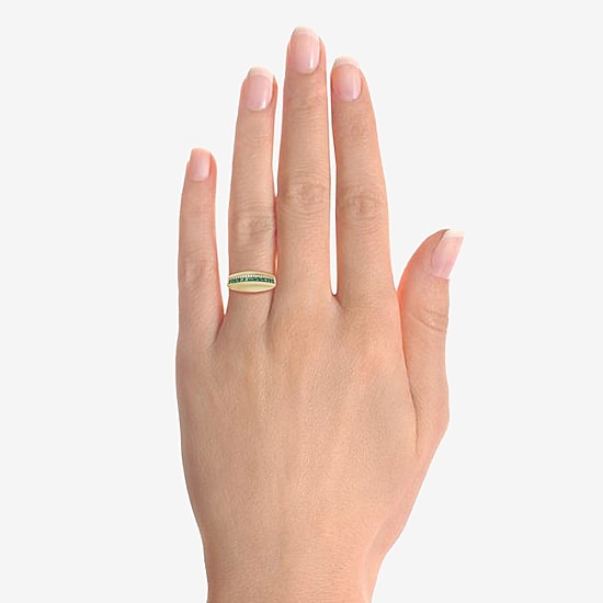 Lab Created Gemstone Sterling Silver Band