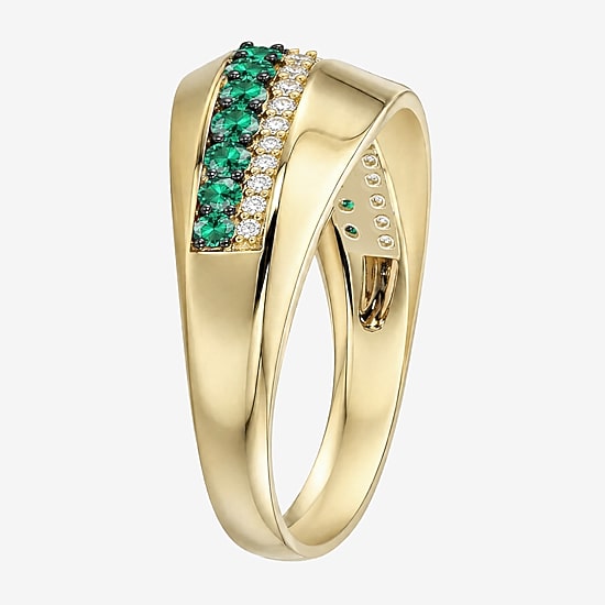 Lab Created Gemstone Sterling Silver Band