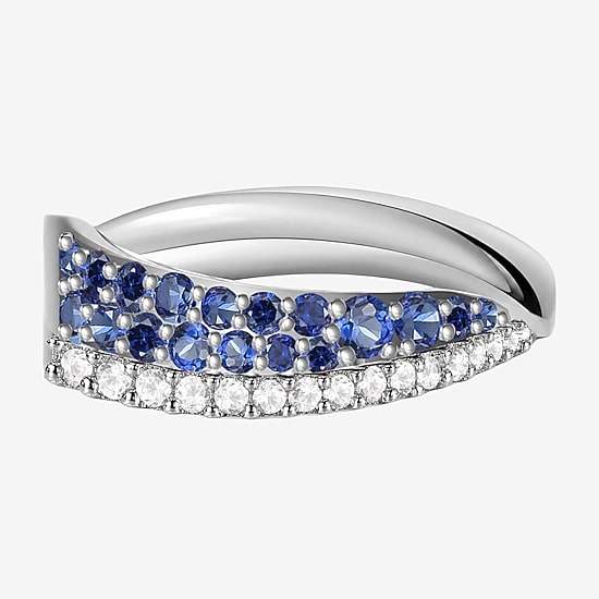 Lab Created Gemstone Sterling Silver Band