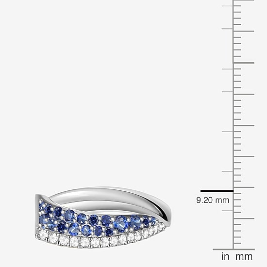 Lab Created Gemstone Sterling Silver Band