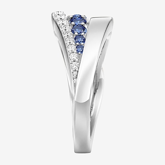 Lab Created Gemstone Sterling Silver Band