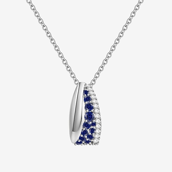 Lab Created Gemstone Sterling Silver Round 18 Inch Pendant Necklace