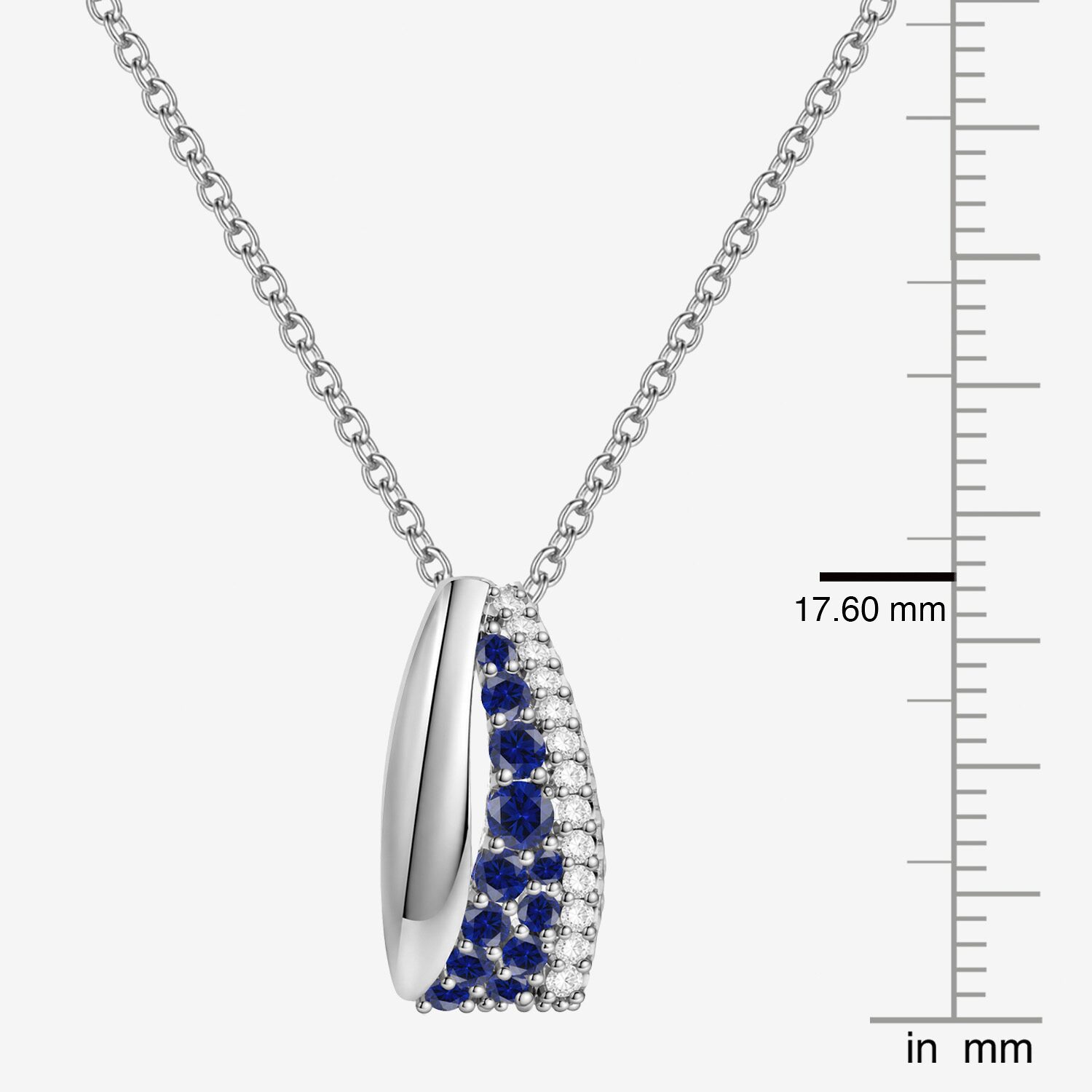 Lab Created Gemstone Sterling Silver Round 18 Inch Pendant Necklace