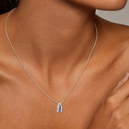 Lab Created Gemstone Sterling Silver Round 18 Inch Pendant Necklace