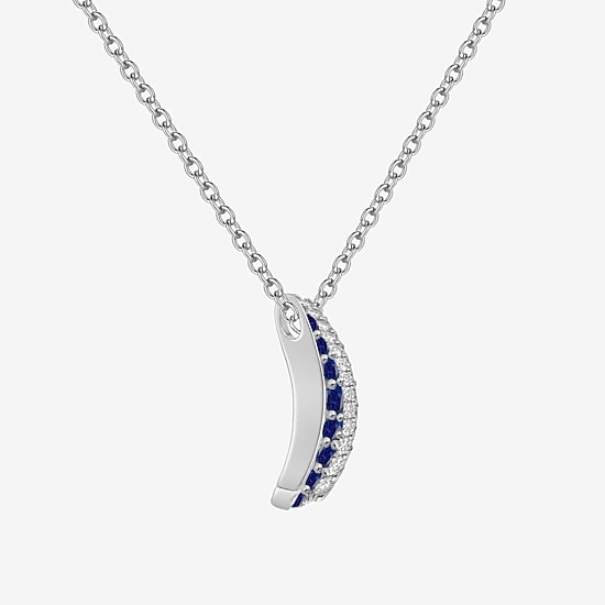 Lab Created Gemstone Sterling Silver Round 18 Inch Pendant Necklace