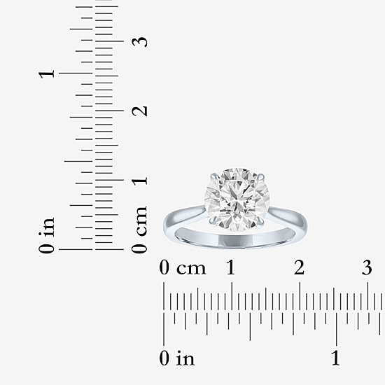 (G / Si1-Si2) Womens 3 CT. T.W. Lab Grown White Diamond Sterling Silver Round Engagement Ring