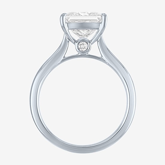 (G / Si1-Si2) Womens 3 CT. T.W. Lab Grown White Diamond Sterling Silver Engagement Ring