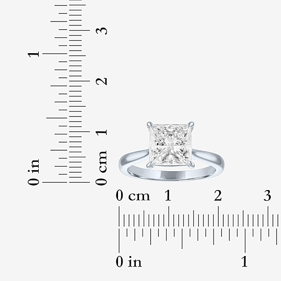 (G / Si1-Si2) Womens 3 CT. T.W. Lab Grown White Diamond Sterling Silver Engagement Ring