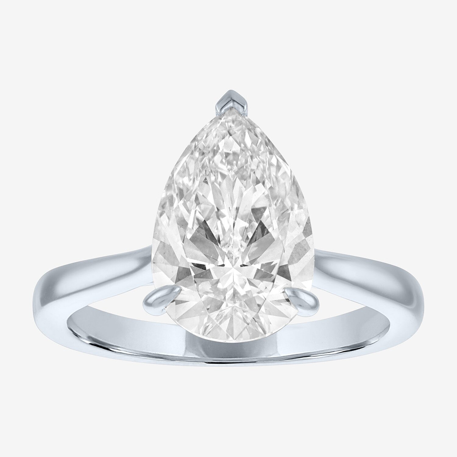 (G / Si1-Si2) Womens 3 CT. T.W. Lab Grown White Diamond Pear Engagement Ring