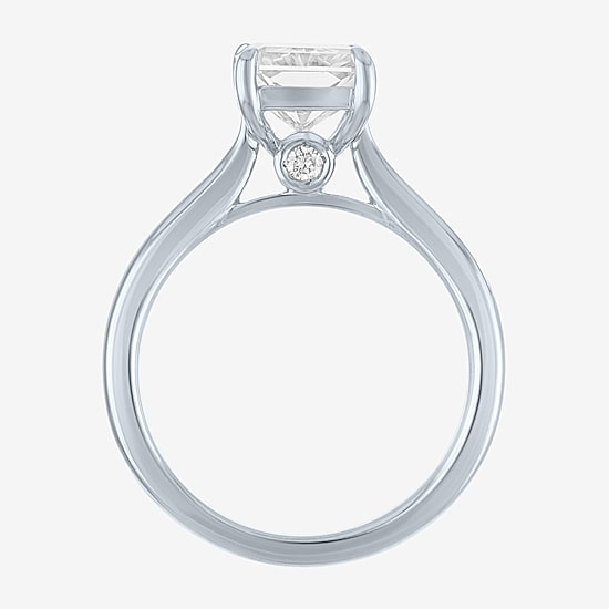 (G / Si1-Si2) Womens 3 CT. T.W. Lab Grown White Diamond Sterling Silver Rectangular Engagement Ring