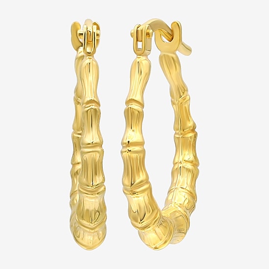 Bonded Brilliance Womens 14K Gold Bonded With Sterling Silver 19mm Hoop Earrings