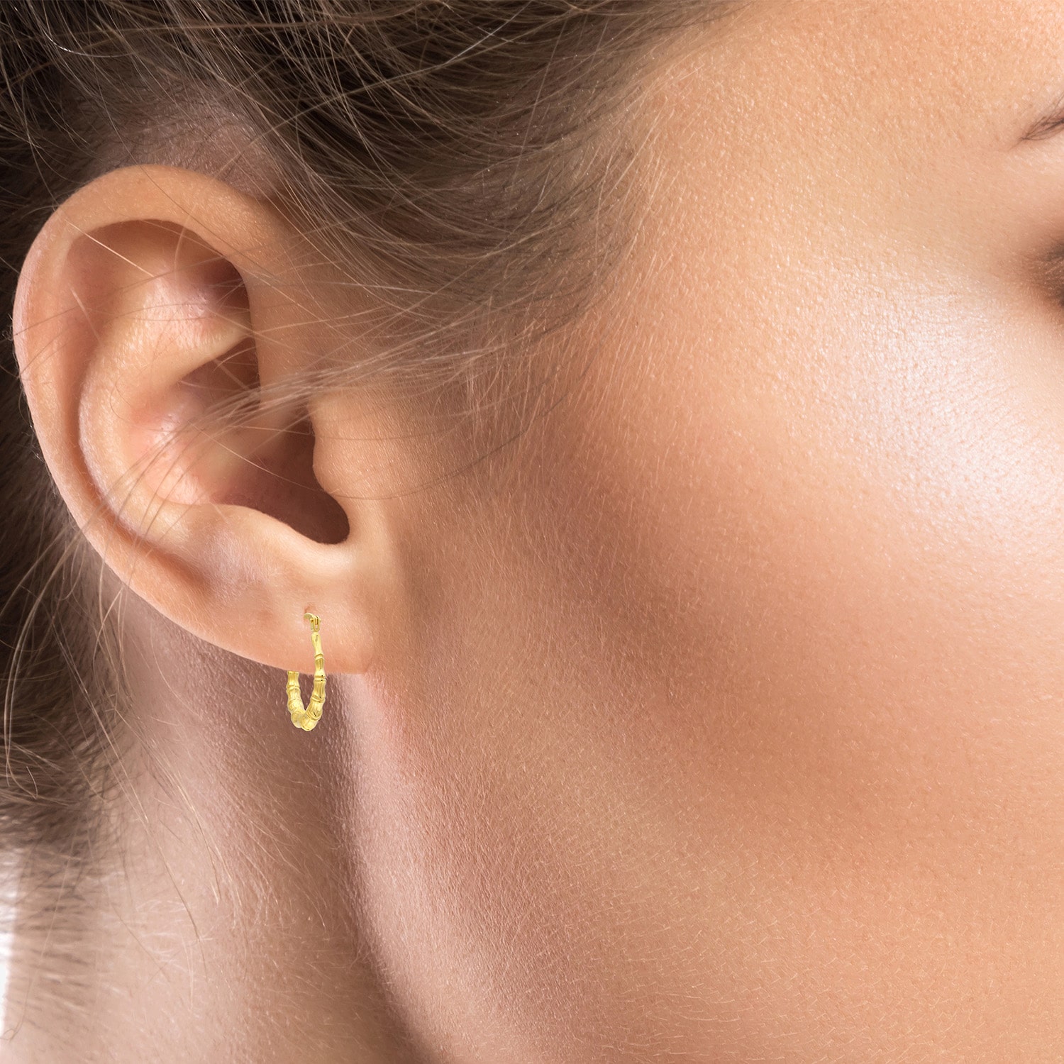 Bonded Brilliance Womens 14K Gold Over Silver 19mm Hoop Earrings