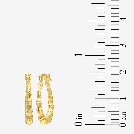 Bonded Brilliance Womens 14K Gold Bonded With Sterling Silver 19mm Hoop Earrings