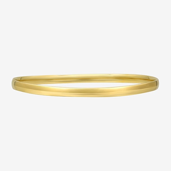 Bonded Brilliance Womens 14K Gold Bonded With Sterling Silver Round Bangle Bracelet