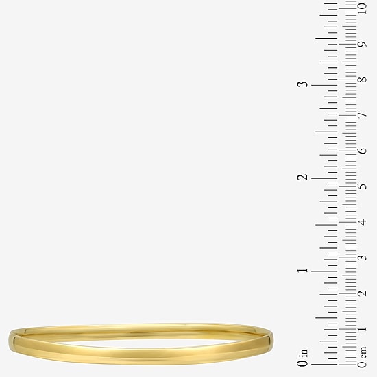 Bonded Brilliance Womens 14K Gold Bonded With Sterling Silver Round Bangle Bracelet
