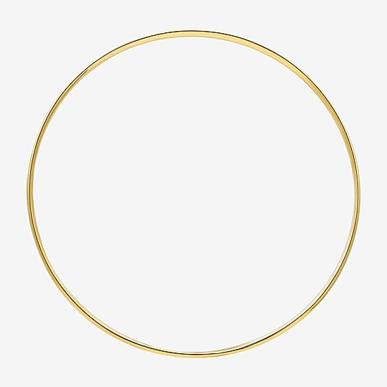 Bonded Brilliance Womens 14K Gold Bonded With Sterling Silver Round Bangle Bracelet