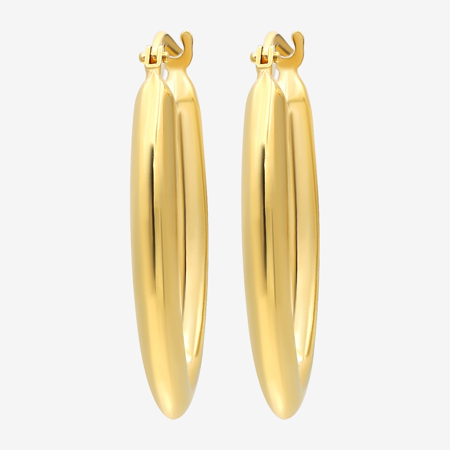 Bonded Brilliance Womens 14K Gold Over Silver 20mm Hoop Earrings