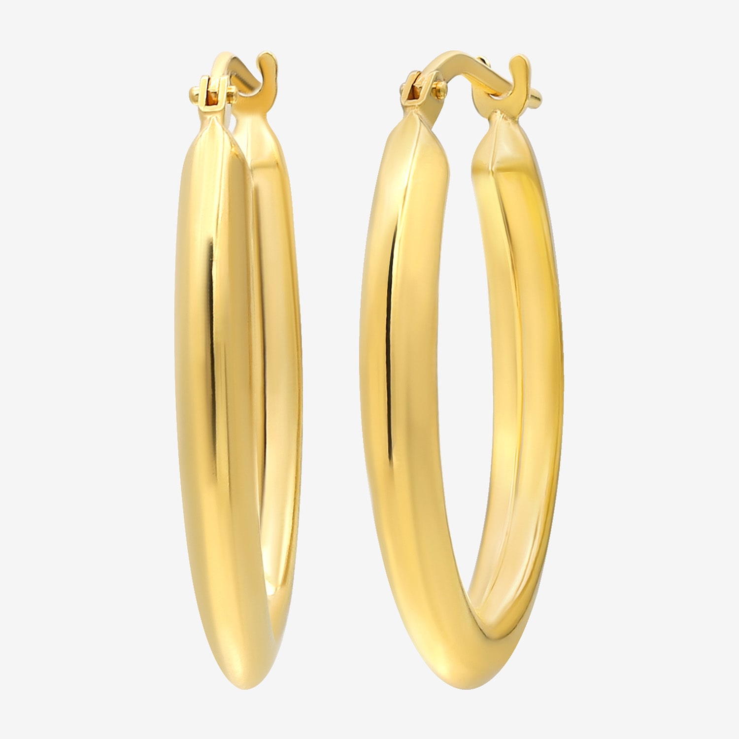 Bonded Brilliance Womens 14K Gold Over Silver 20mm Hoop Earrings