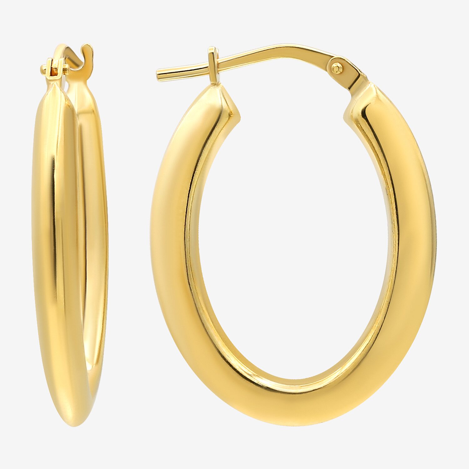 Bonded Brilliance Womens 14K Gold Over Silver 20mm Hoop Earrings