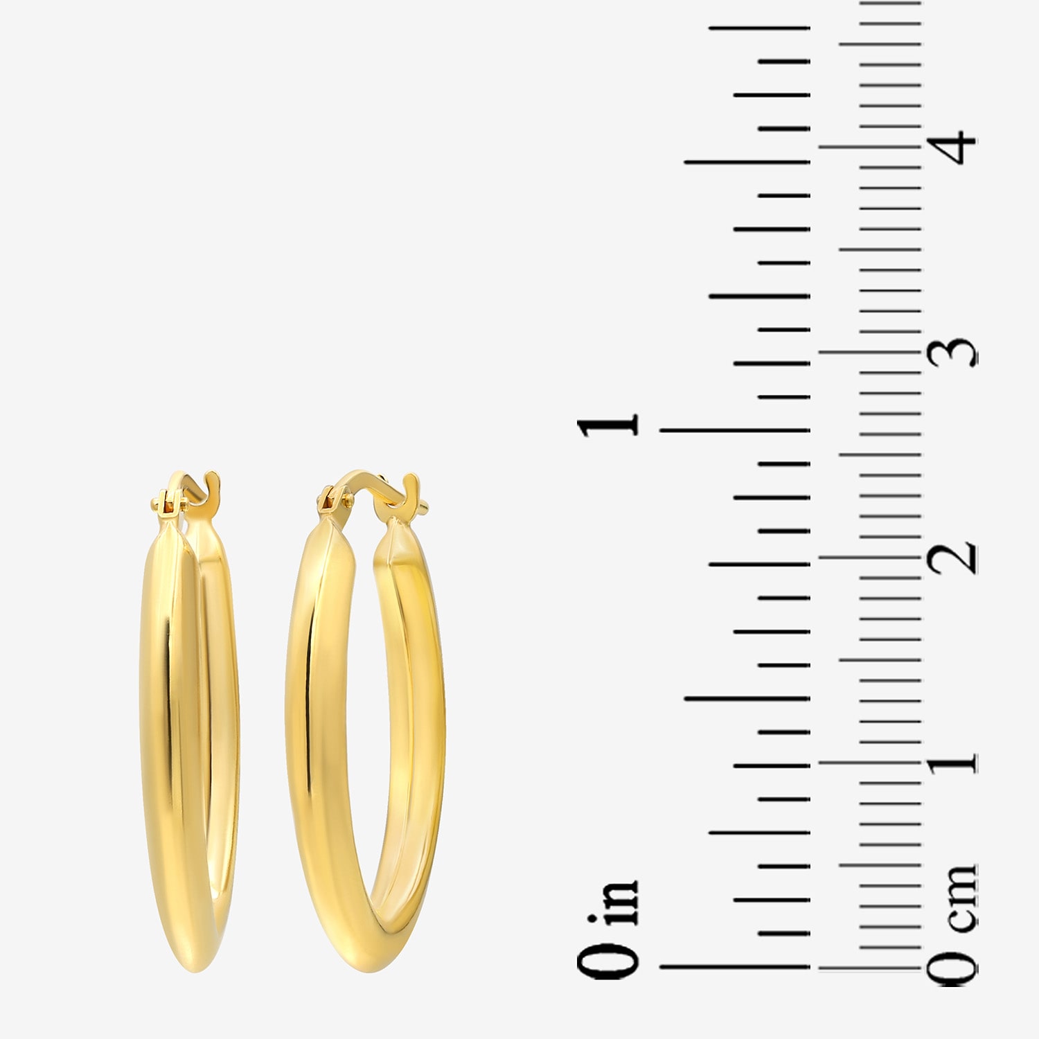 Bonded Brilliance Womens 14K Gold Over Silver 20mm Hoop Earrings