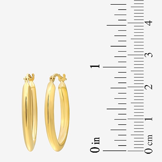 Bonded Brilliance Womens 14K Gold Bonded With Sterling Silver 20mm Hoop Earrings