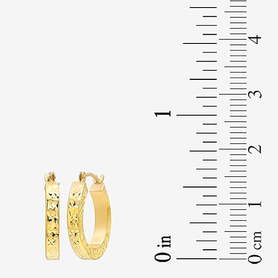 Womens 14K Gold 16mm Round Hoop Earrings