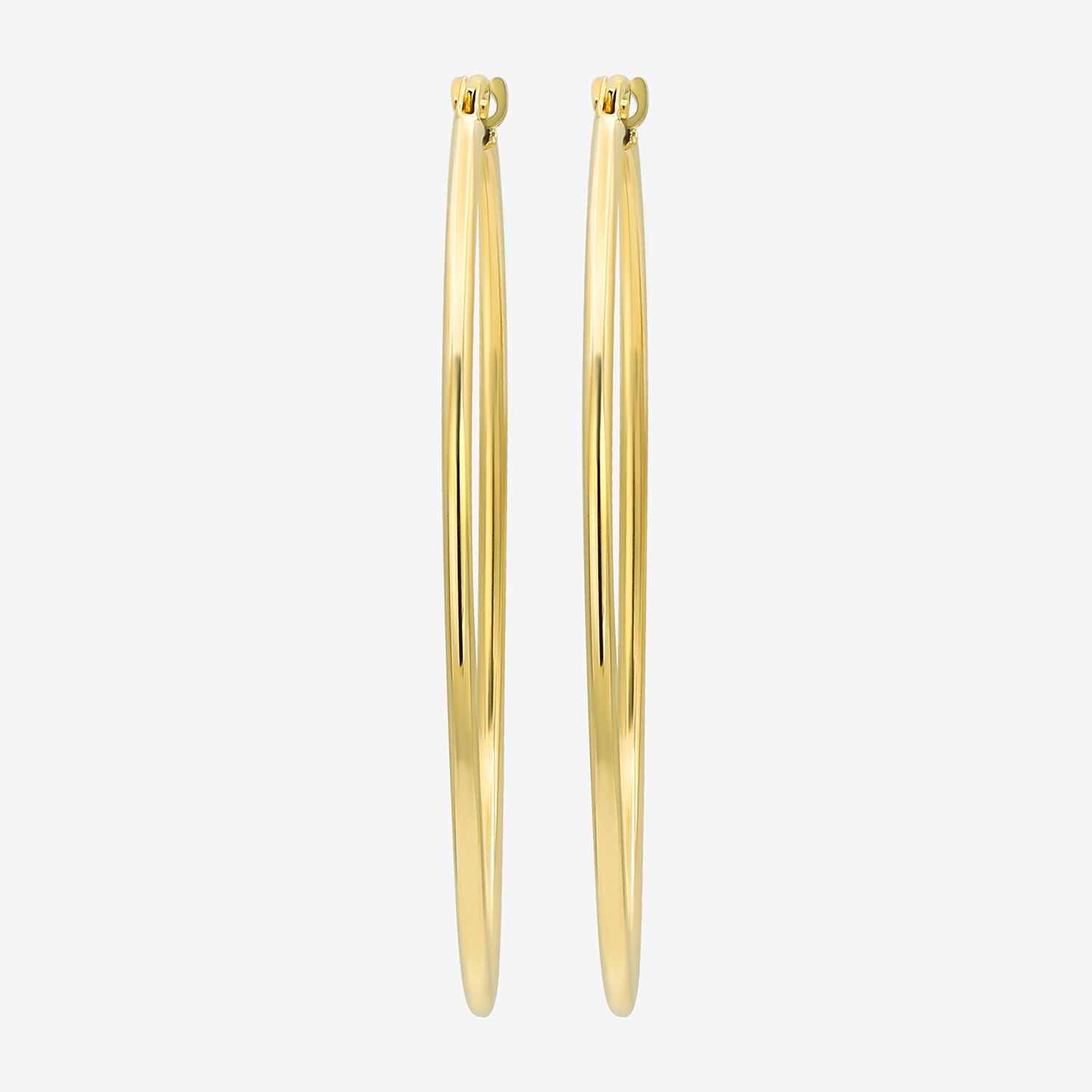 Womens 14K Gold 33mm Round Hoop Earrings