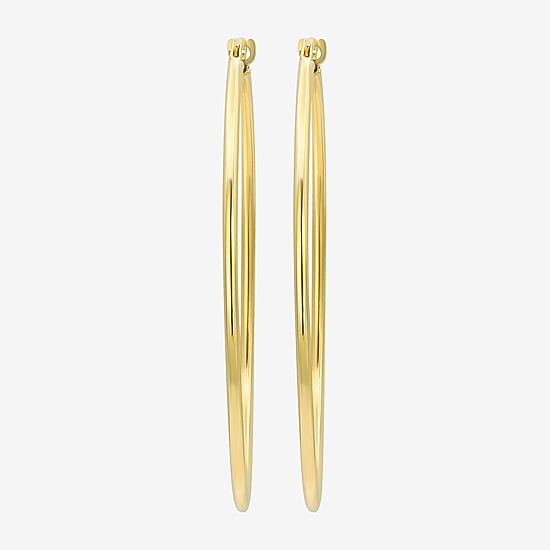 Womens 14K Gold 33mm Round Hoop Earrings