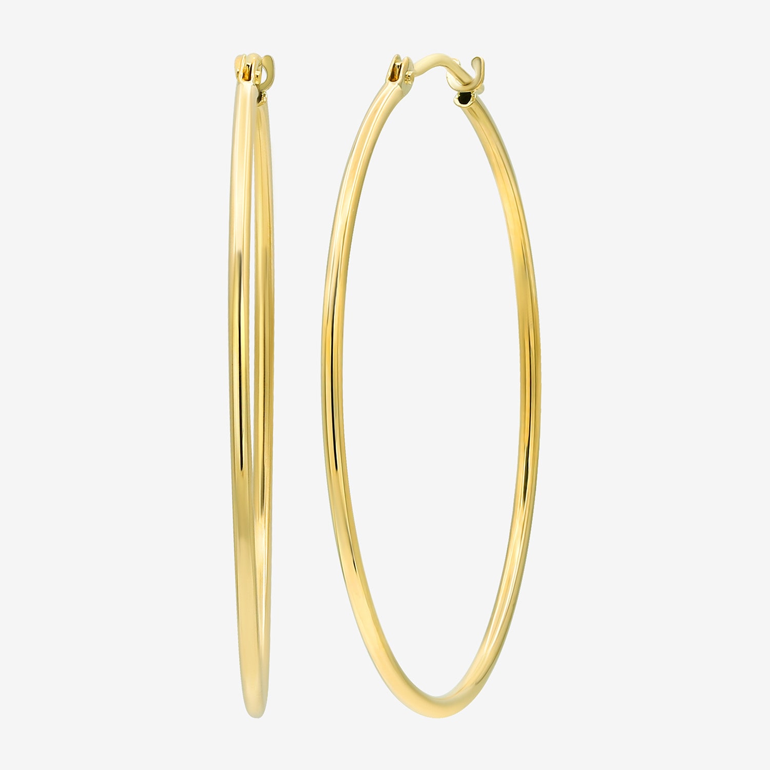 Womens 14K Gold 33mm Round Hoop Earrings