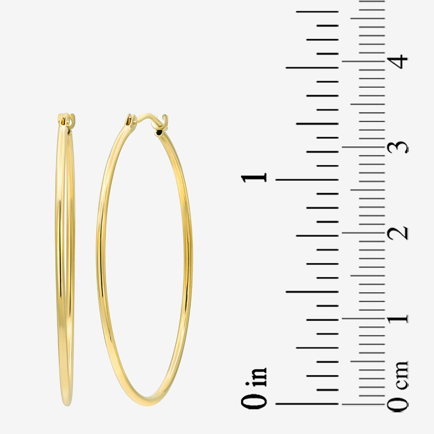 Womens 14K Gold 33mm Round Hoop Earrings