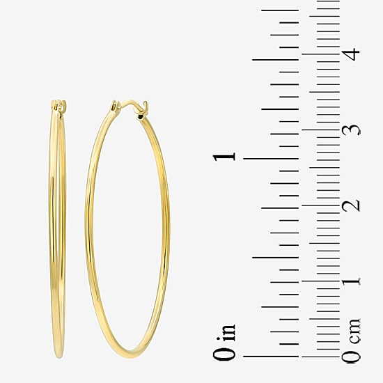 Womens 14K Gold 33mm Round Hoop Earrings