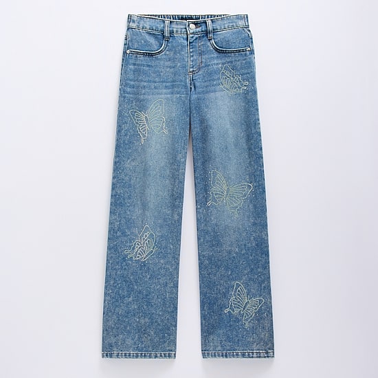 Vanilla Star Big Kid Girls Butterfly Rhinestone Wide Leg Jean
