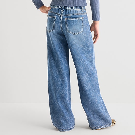 Vanilla Star Big Kid Girls Butterfly Rhinestone Wide Leg Jean