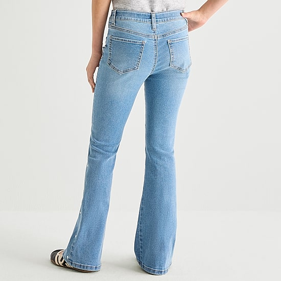 Vanilla Star Big Kid Girls Star Studded Flare Leg Jean