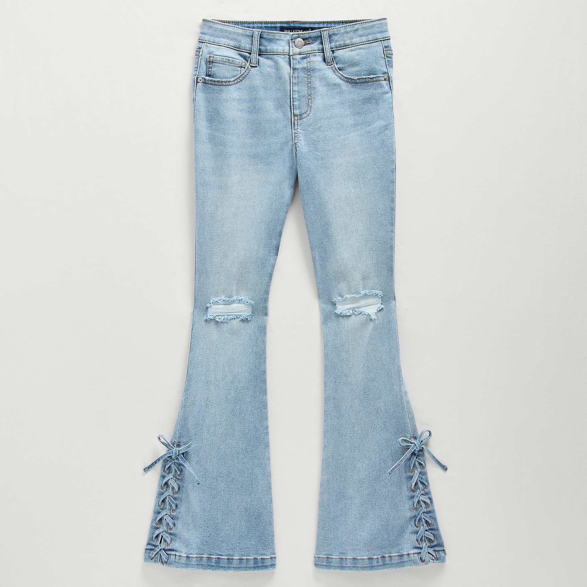 Vanilla Star Big Kid Girls Lace Up Flare Leg Jean