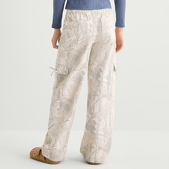 Vanilla Star Cozy Woodland Camo Big Kid Girls Wide Leg Cargo Pant