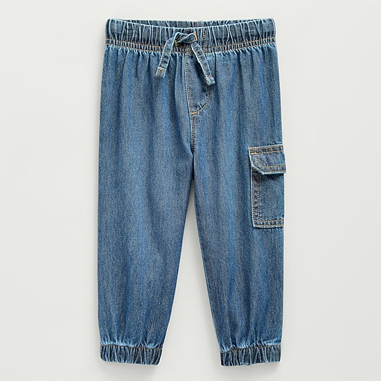 Okie Dokie Baby Boys Adjustable Waist Jogger Denim Jean