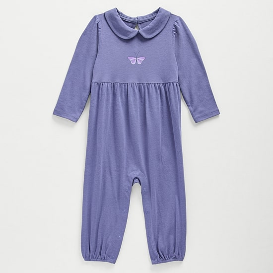 Okie Dokie Baby Girls Round Neck Long Sleeve Jumpsuit