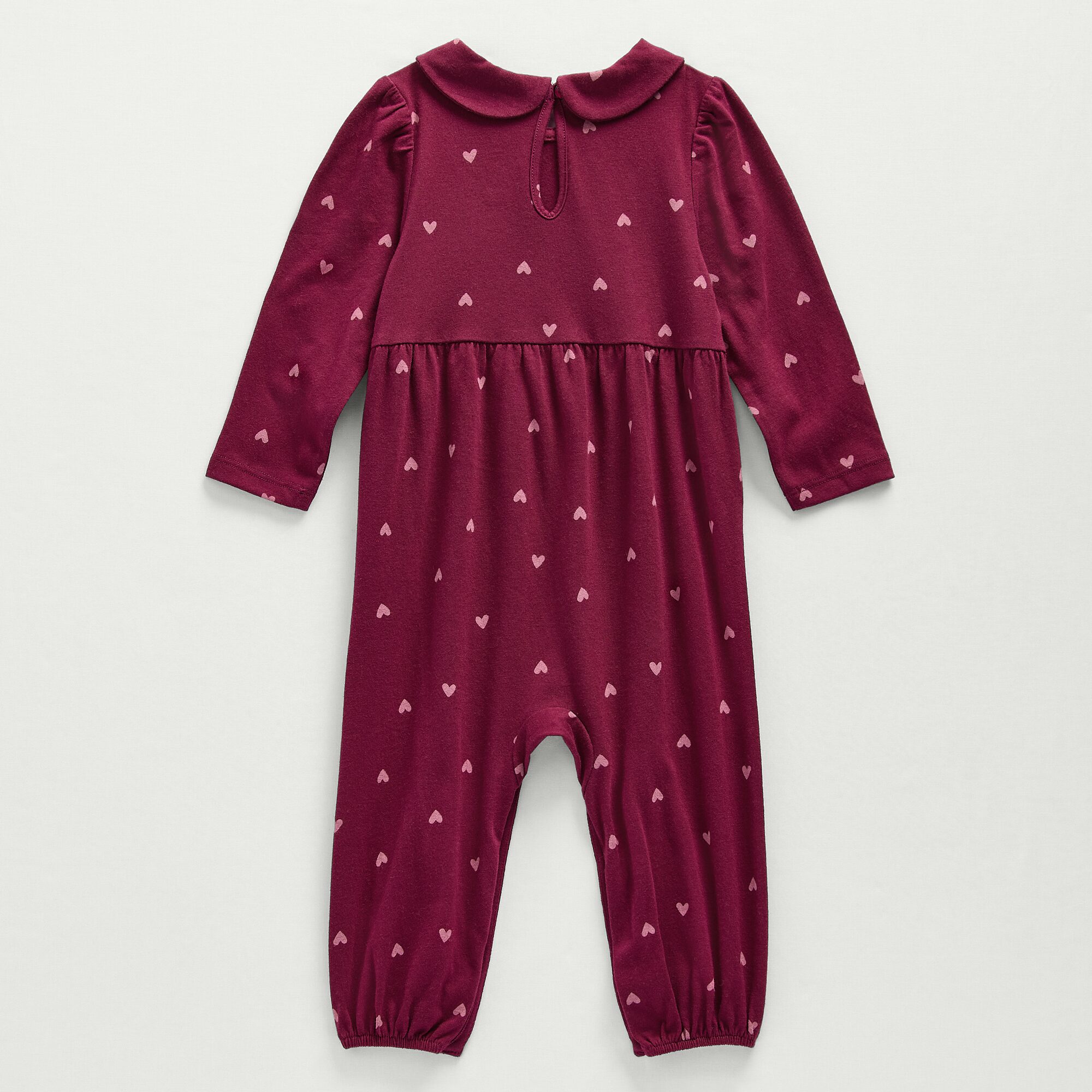 Okie Dokie Baby Girls Keyhole Neck Long Sleeve Jumpsuit