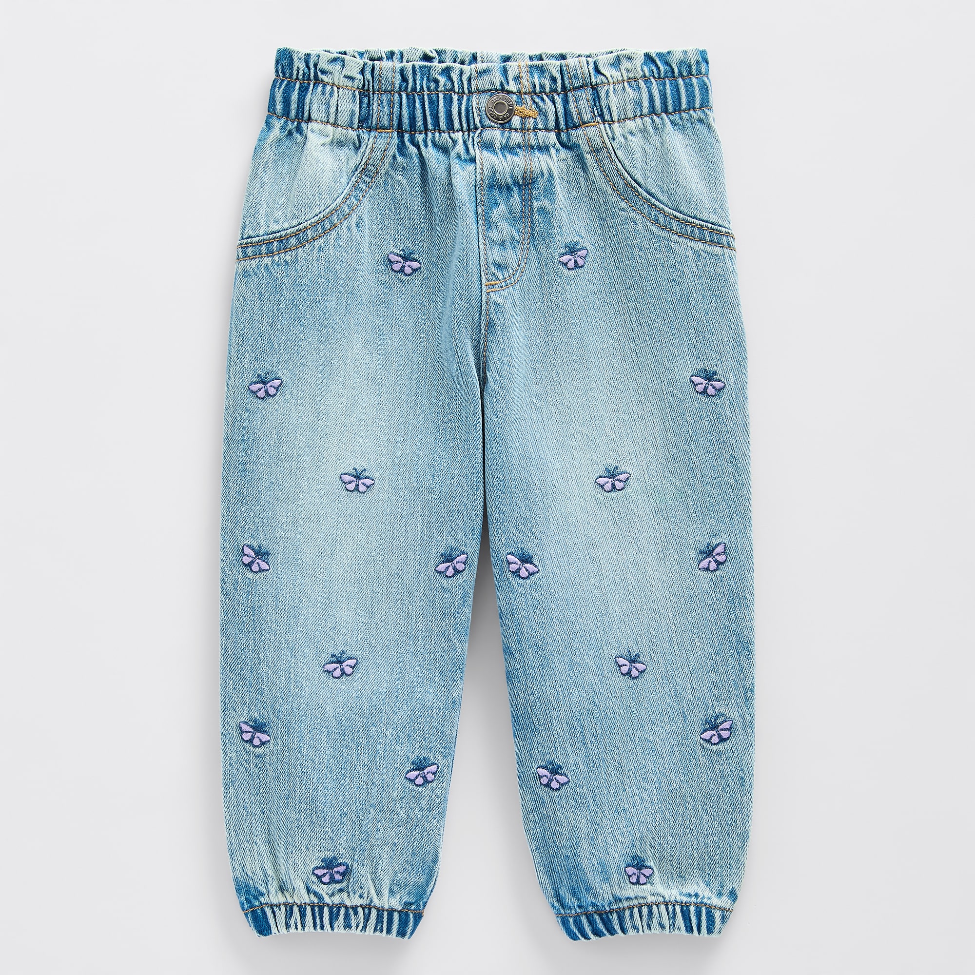 Okie Dokie Baby Girls Adjustable Waist Jogger Denim Jean