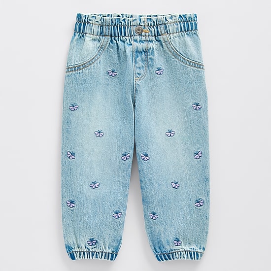 Okie Dokie Baby Girls Adjustable Waist Jogger Denim Jean