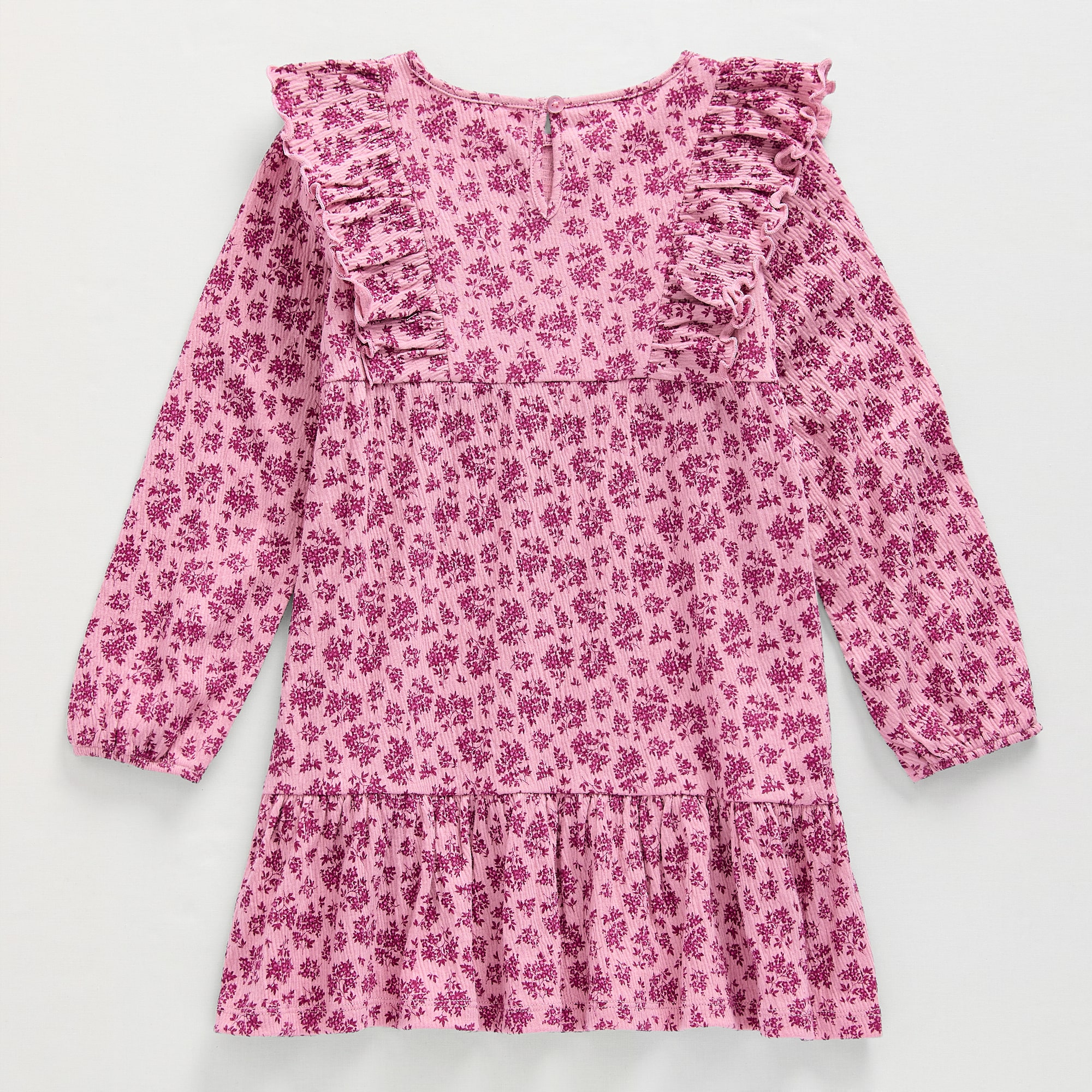 Okie Dokie Toddler & Little Girls Long Sleeve Ruffled A-Line Dress
