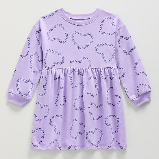 Okie Dokie Toddler & Little Girls Fitted Long Sleeve Sweatshirt Dress