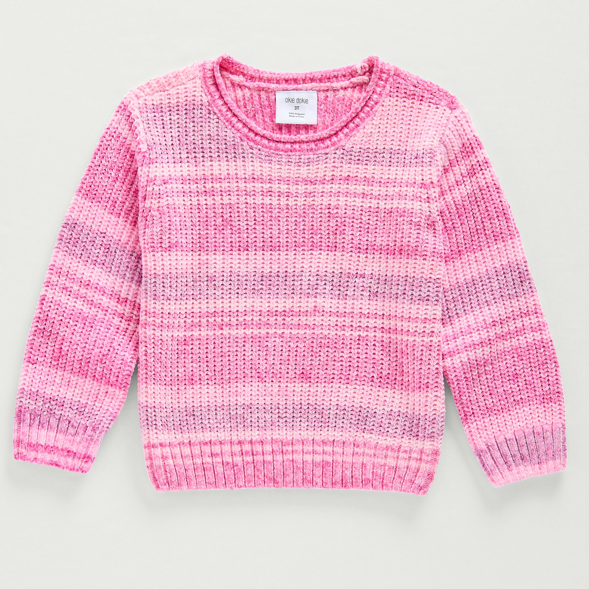 Okie Dokie Toddler & Little Girls Round Neck Long Sleeve Pullover Sweater