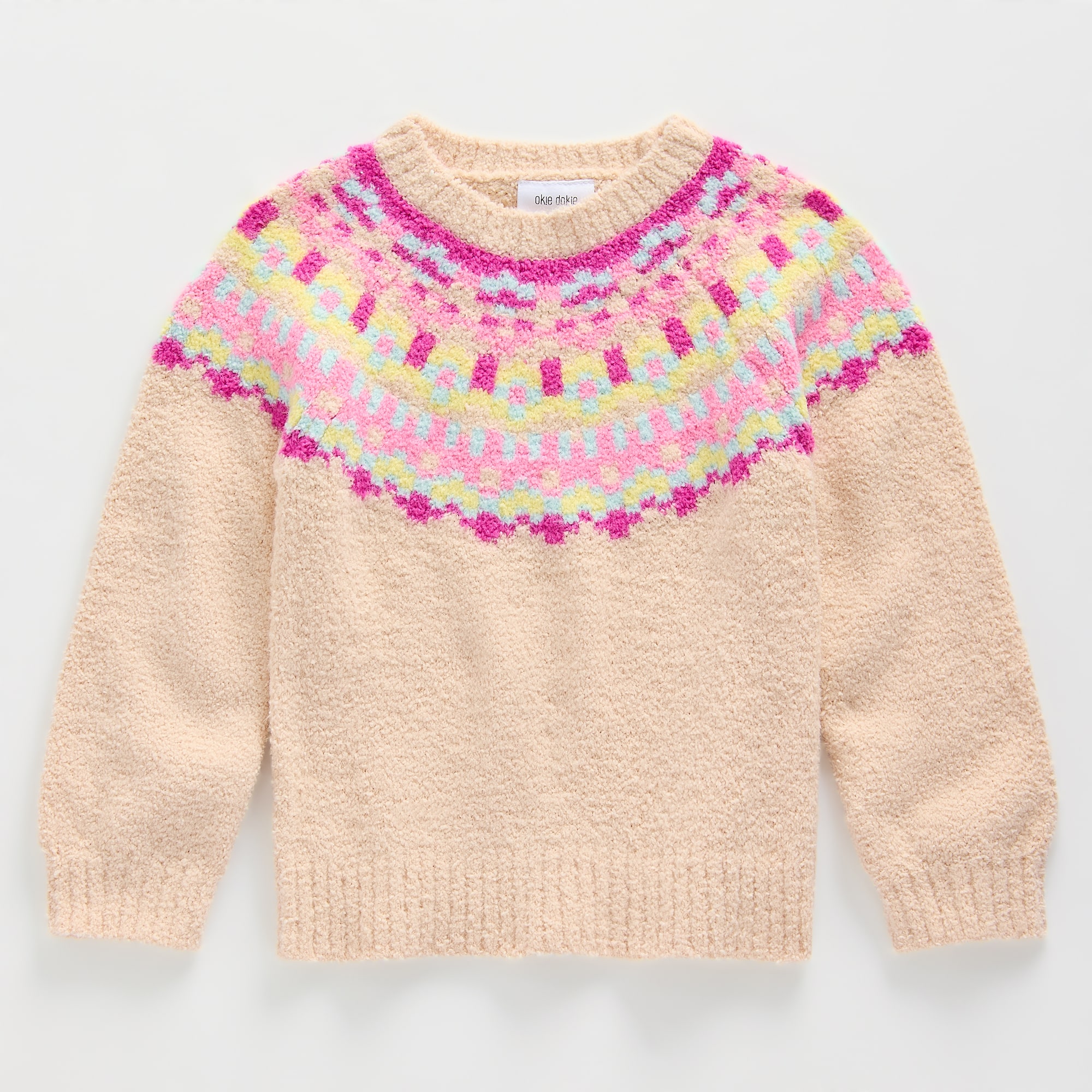 Okie Dokie Toddler & Little Girls Round Neck Long Sleeve Pullover Sweater