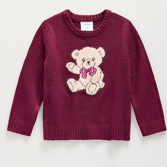 Okie Dokie Toddler & Little Girls Round Neck Long Sleeve Pullover Sweater