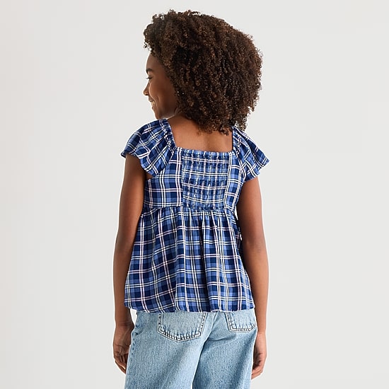 Thereabouts Little & Big Kid Girls V Neck Sleeveless Blouse