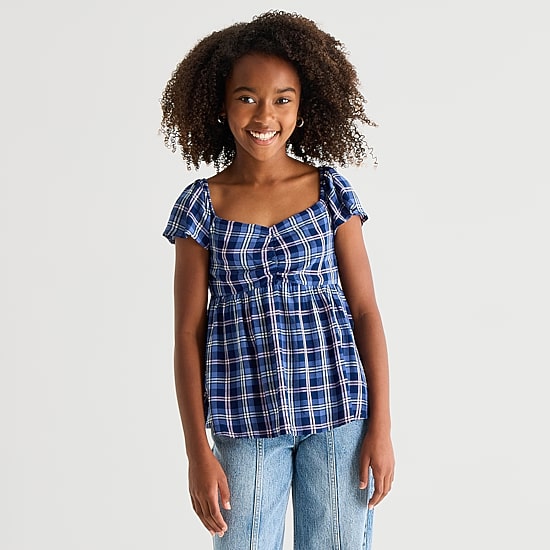 Thereabouts Little & Big Kid Girls V Neck Sleeveless Blouse
