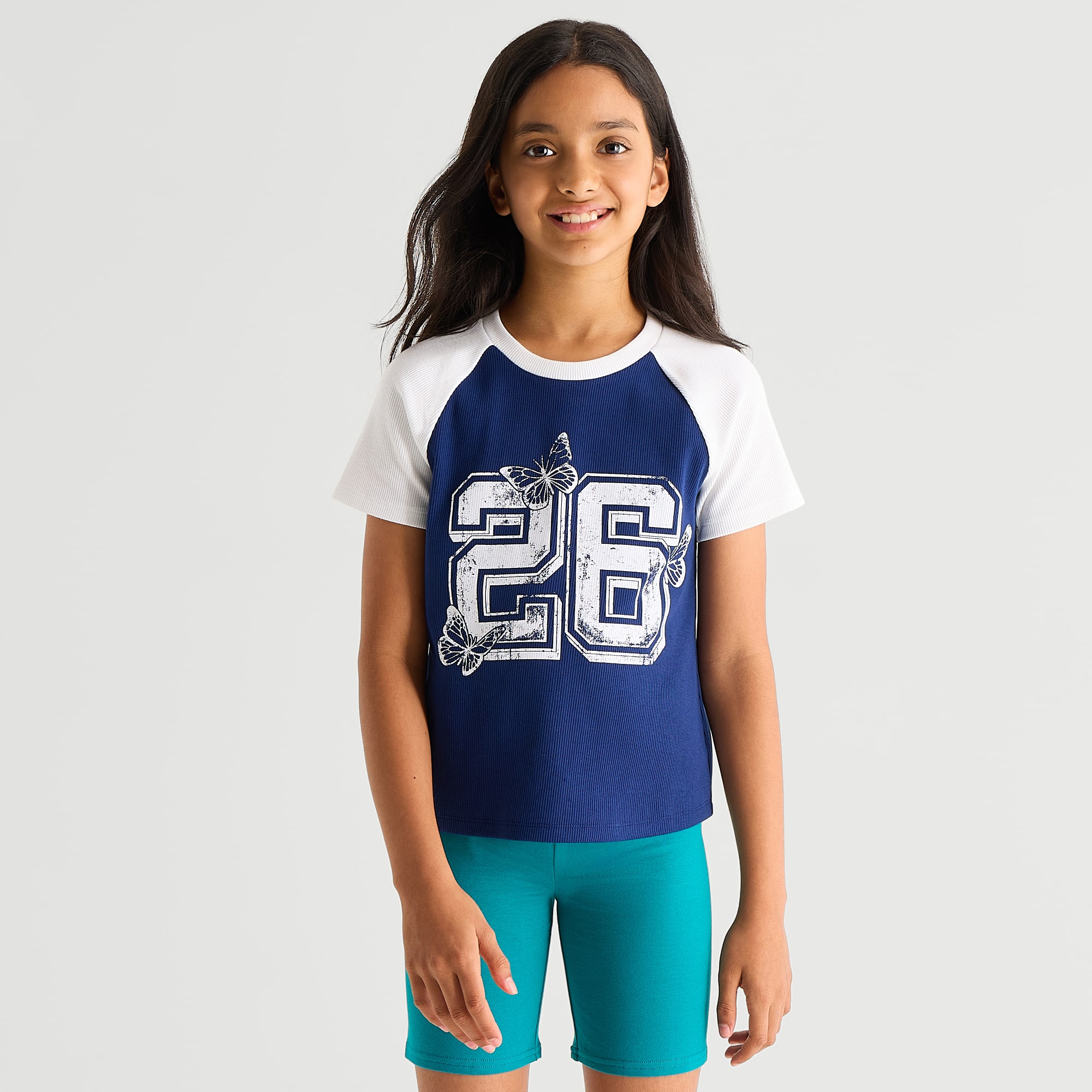 Thereabouts Little & Big Kid Girls Round Neck Short Sleeve T-Shirt